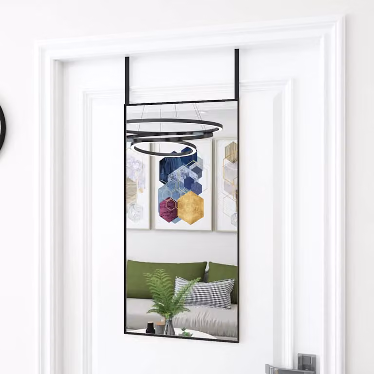 Specchio da parete rettangolare vidaXL in vetro e metallo nero L: 40 cm, H: 80 cm