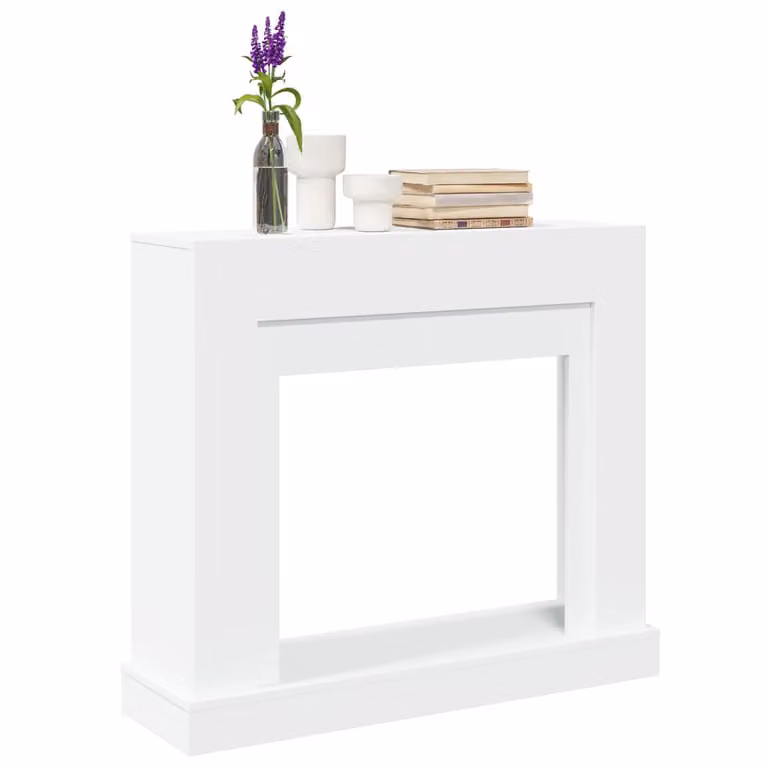 Cornice per Camino Moderna vidaXL Bianca in Truciolato L: 100 cm, P: 30 cm, H: 87,5 cm