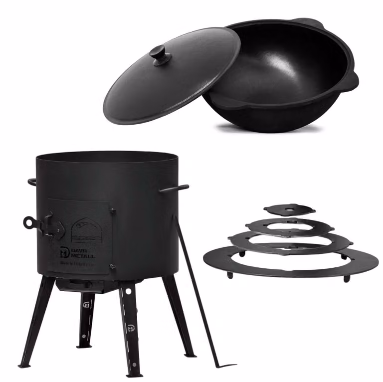Ø40 Uchag 2 mm in acciaio 12L Kazan Anelli adattatori Uchag Fornello da campeggio Kazan Focolare da campo Cucina da campo Fornello per stufati Cucina da campo