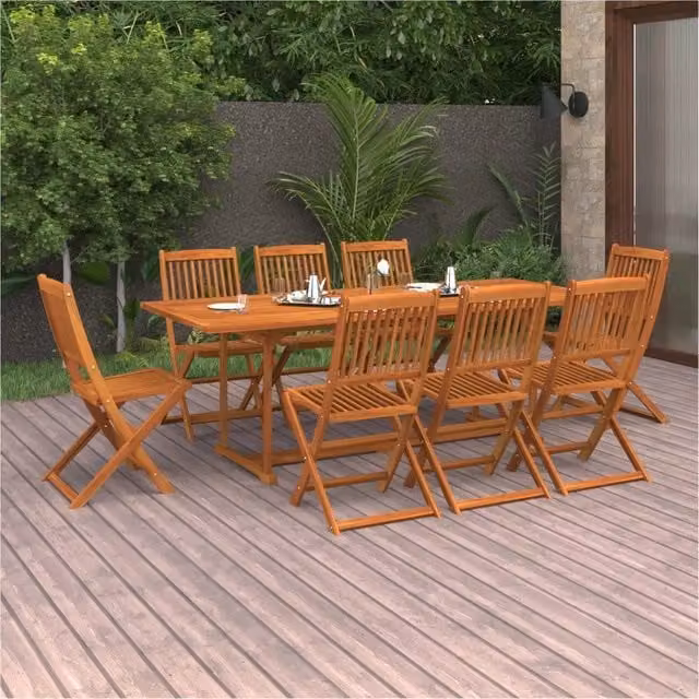 Set da Pranzo da Giardino 9 pz 220x90x75 cm Massello di Acacia 3086988