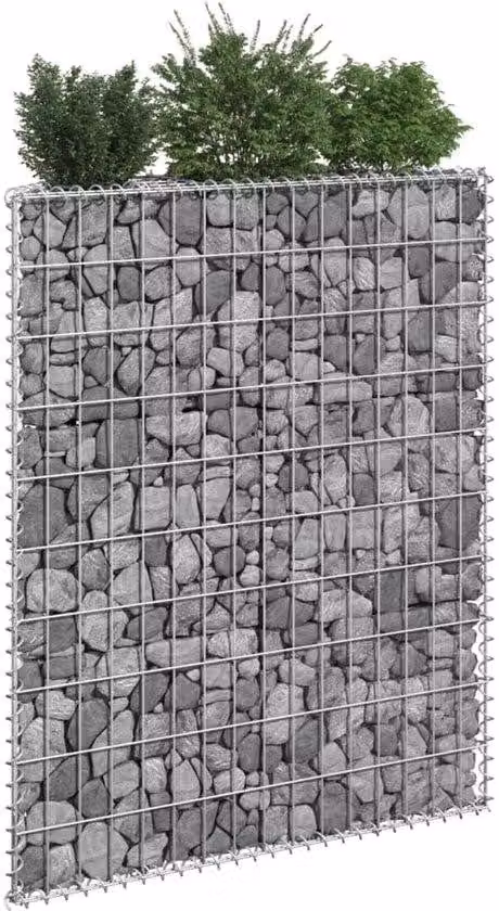 Vaso da giardino - Trapezoidale - 80x20x100 cm - Aiuola rialzata - Modello Steinkiste - Metallo zincato - Argento - Resistente alle intemperie e robusto