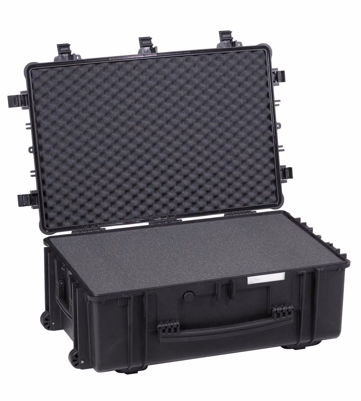 Explorer 7630 Valigia nera (77x49x31 cm, schiuma precompressa/rotolo/ruote/sapone, 16,39 kg)