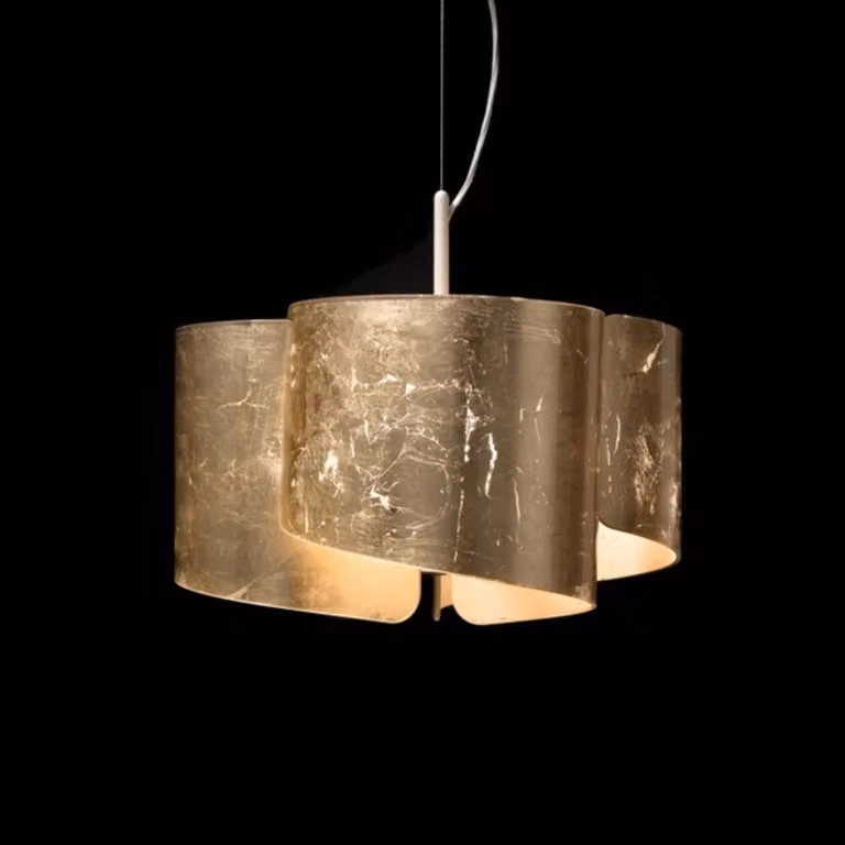Selène Lampada a sospensione PAPIRO, dimmerabile, Ottone / Oro, Soggiorno / Sala da pranzo, Metallo, Design, Lampada a sospensione
