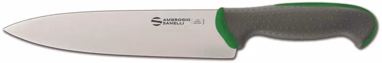 Coltello cucina, lama cm 20, colore verde, linea Tecna