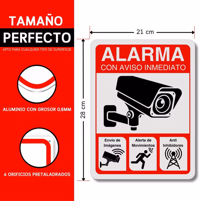 Pannello di alluminio per telecamere di sorveglianza, 21x28 cm, resistente agli agenti atmosferici, adatto per giardini e aziende