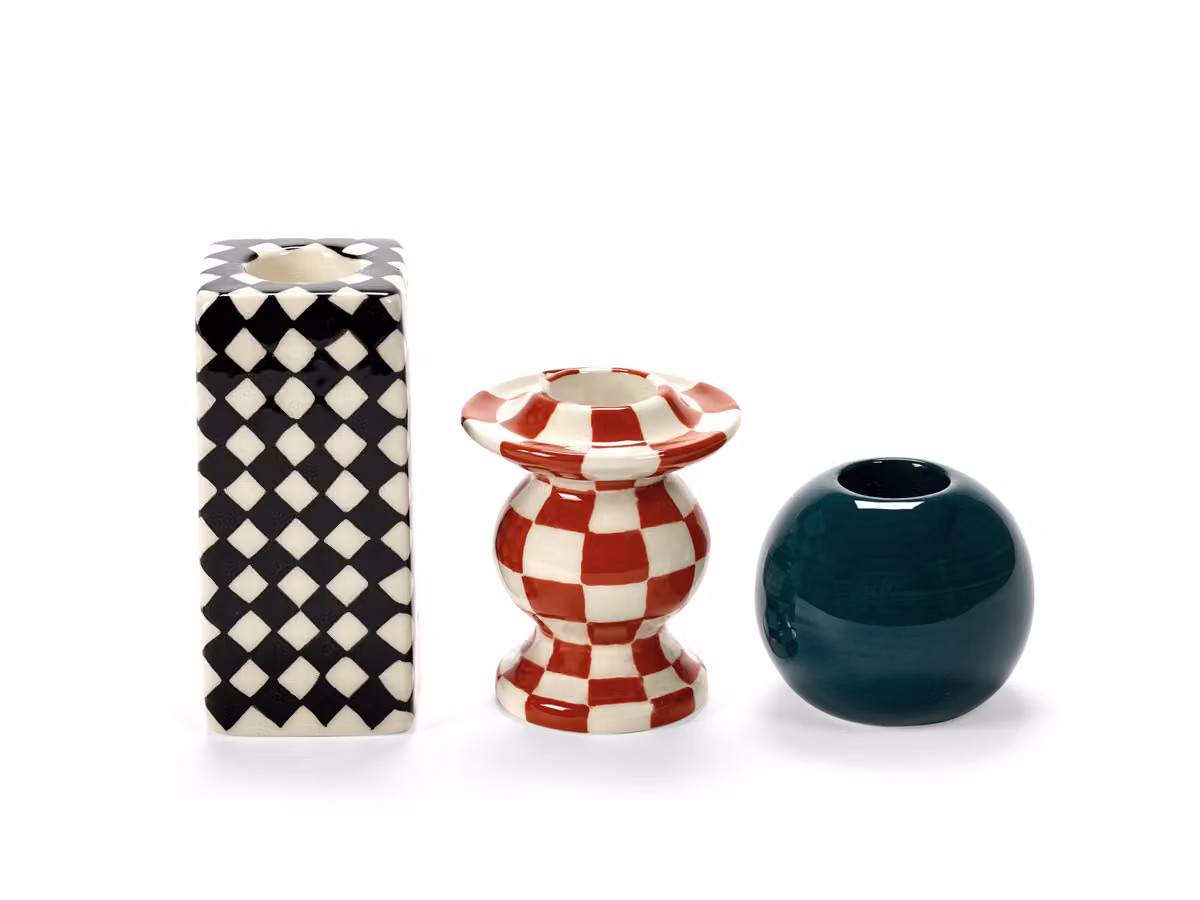Chessboard Portacandele - Set di 3