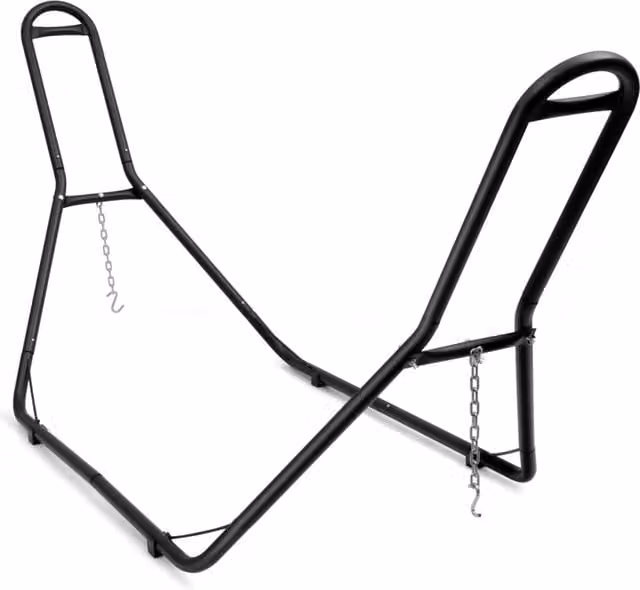 Supporto universale regolabile per amache da giardino, telaio resistente fino a 200 kg, colore nero