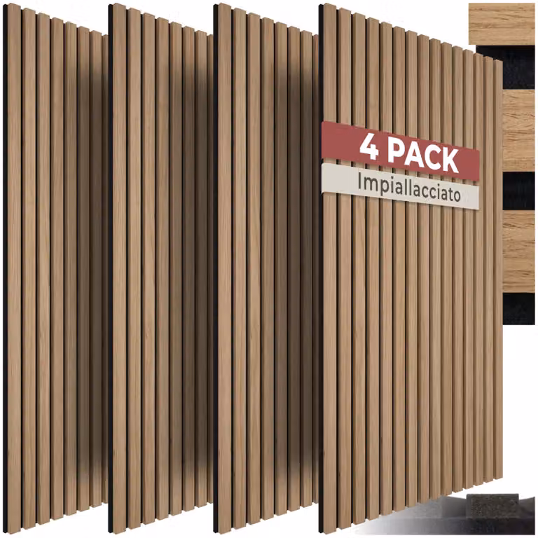 Pannelli acustici Sonic Wall II tectake in feltro effetto legno marrone L: 110.0 cm, H: 50.0 cm, P: 1.8 cm