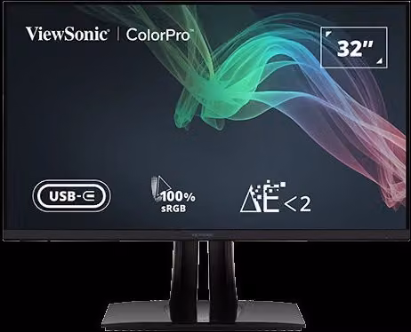 Monitor PC Viewsonic VP3256-4K da 32 pollici 4K Ultra HD LED IPS Nero con connettività HDMI, DisplayPort, USB-C e USB-A