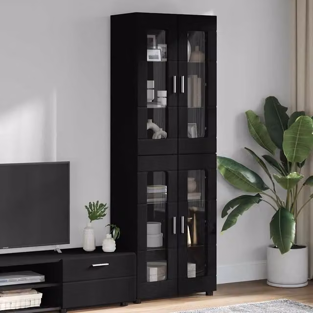 Credenza FLORIN 60 x 35 x 182 cm Nero Legno ingegnerizzato 3397905