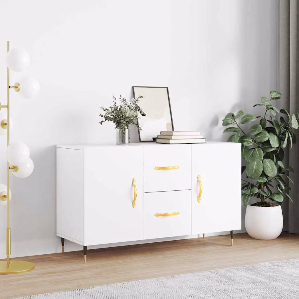 Credenza moderna vidaXL in legno multistrato e MDF, colore bianco, L 100 cm x P 36 cm x H 60 cm