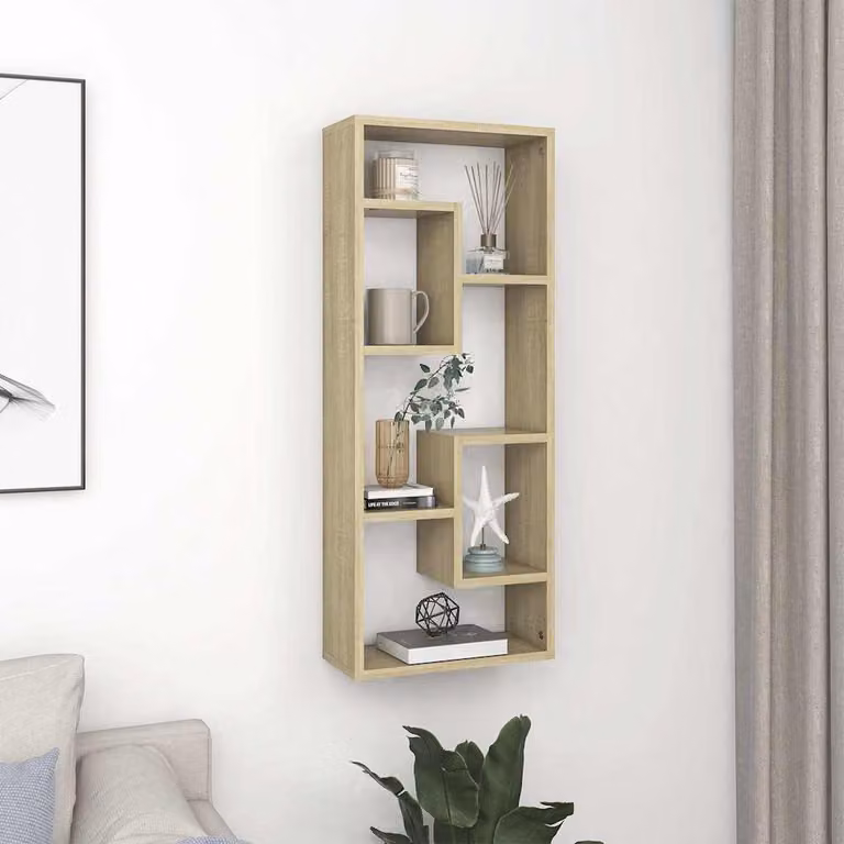 Scaffale a Parete Moderno vidaXL in Legno Marrone L: 36 cm, P: 16 cm, H: 90 cm