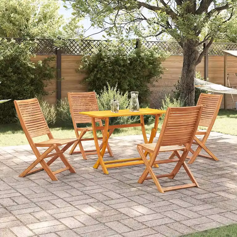 vidaXL Set da Pranzo per Giardino 5 pz Marrone