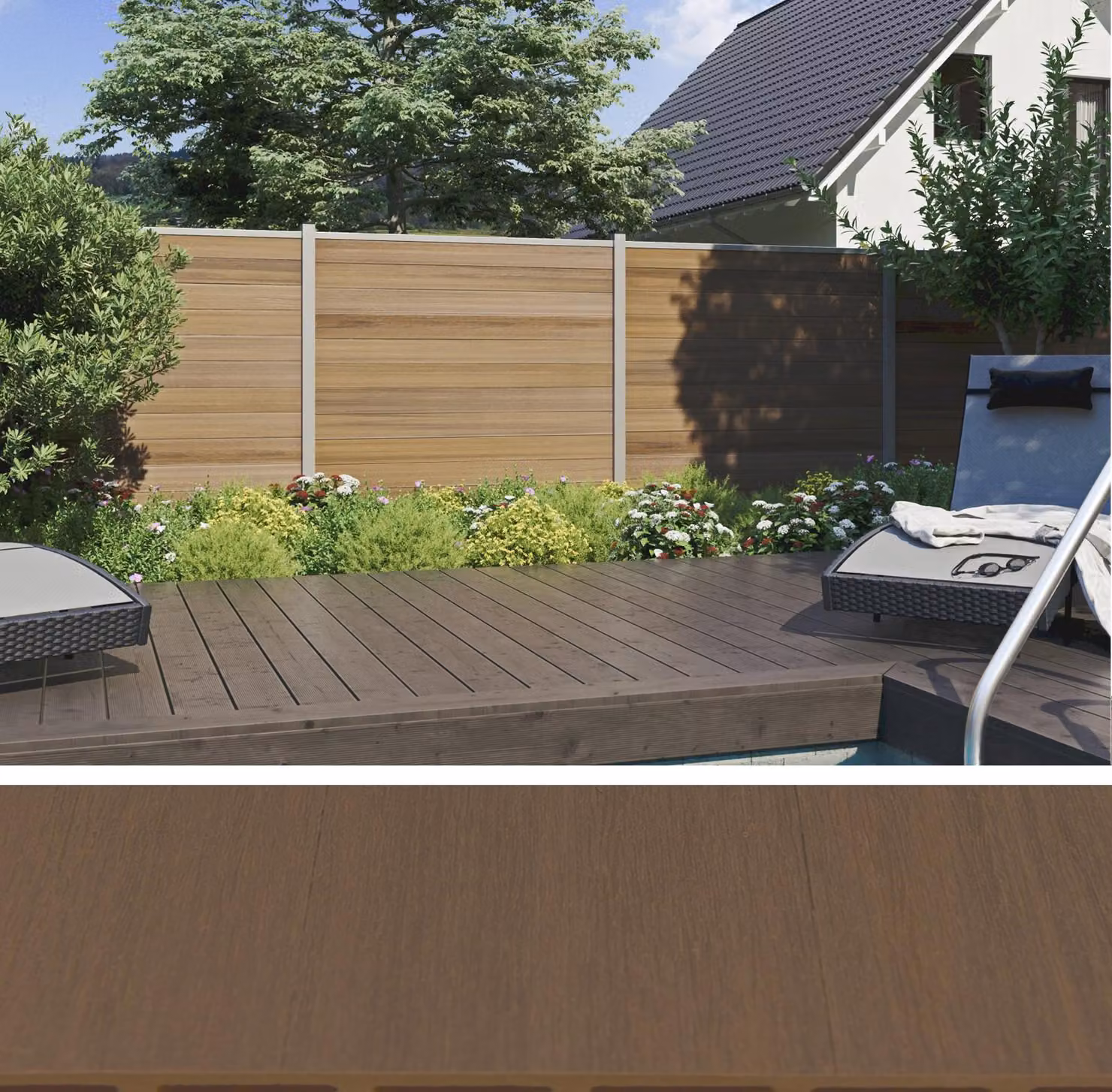 TeJe ELSKOP WPC Steckzaunsystem Teak 20 x 150 x 1790 mm
