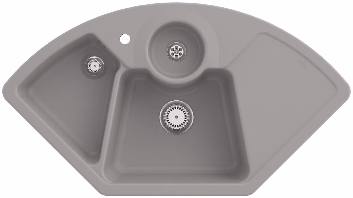 Lavello angolare V&B Solo angolare con scarico, manuale, fossile CeramicPlus
