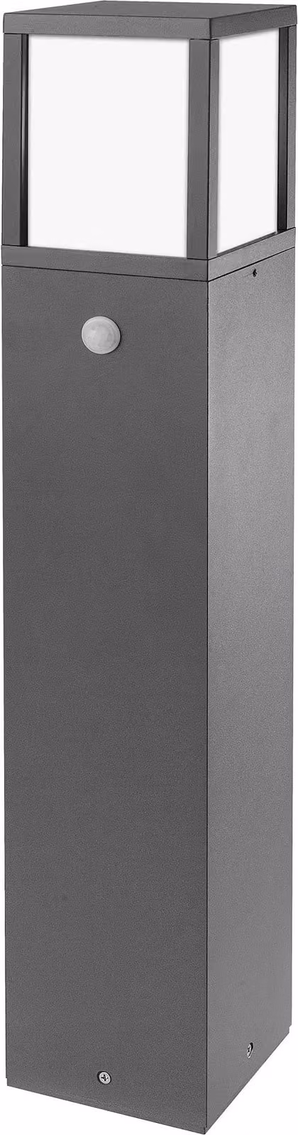 CMD 9018 Lampada da terra per esterni in alluminio antracite IP54 E27 altezza 65cm con rilevatore di movimento