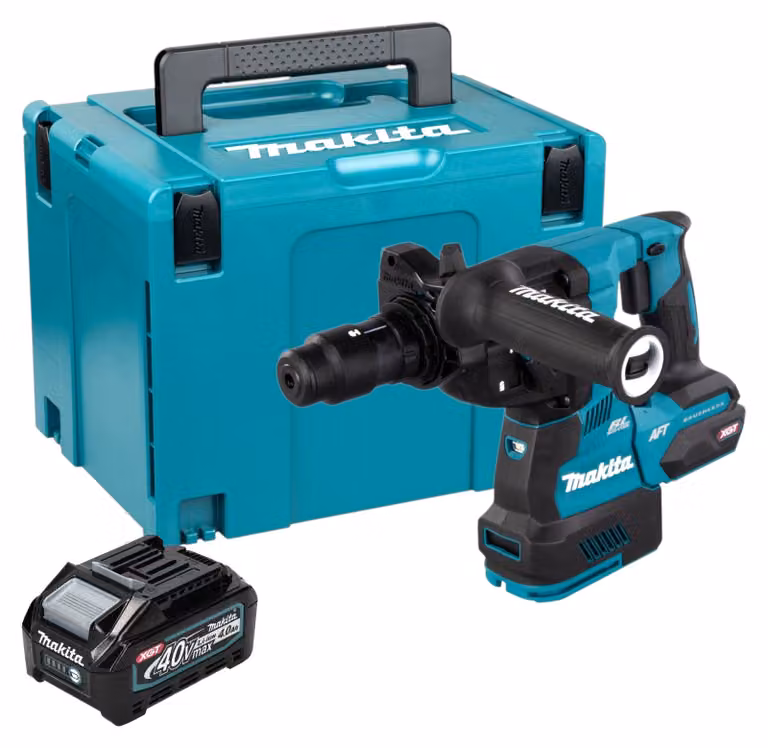 Makita HR 002 GM101 Martello perforatore a batteria 40 V max. 2,9 J SDS plus Brushless + 1x batteria 4,0 Ah + Makpac - senza caricabatterie