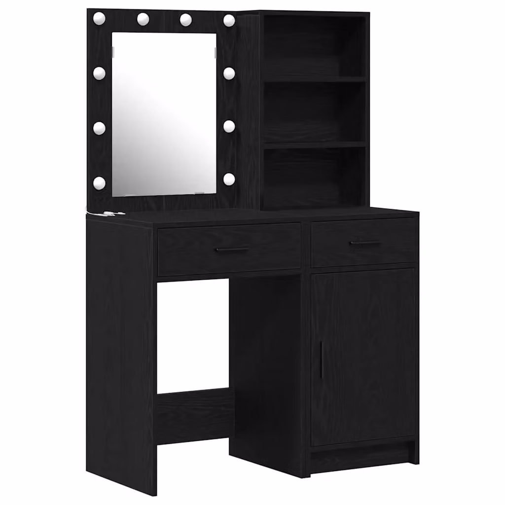 Set da trucco Hollywood con LED vidaXL, colore nero, L/P/H: 135 x 41 x 50 cm – 2