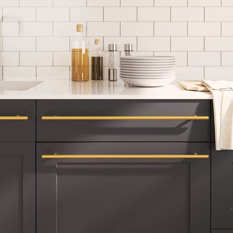 Set di 20 maniglie per mobili a barra vidaXL in acciaio inox color oro lucido, Lunghezza: 480 mm