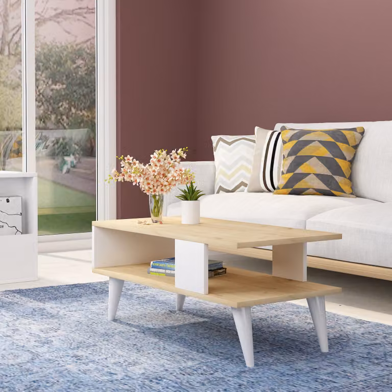 Skye Decor, Ayca - Sapphire, Bianco, tavolino, sapphire, 100 % MELAMINE COATED SLIPBOARD, 90 x 45 x 40 cm