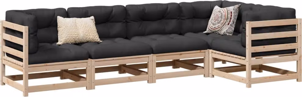 Maison Exclusive - Set Divani da Giardino 5 pz in Legno Massello di Pino