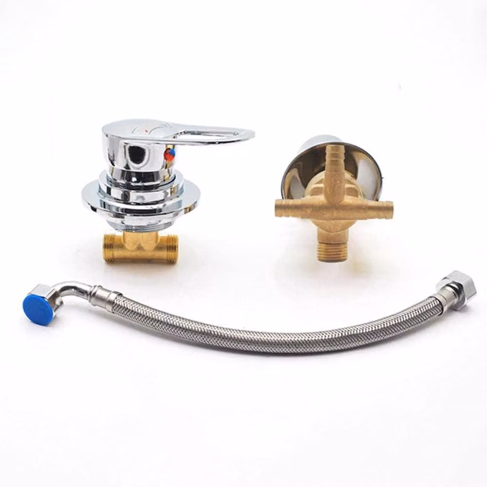 Miscelatore per doccia con 2/3/4/5 uscite, in ottone massiccio, cromato