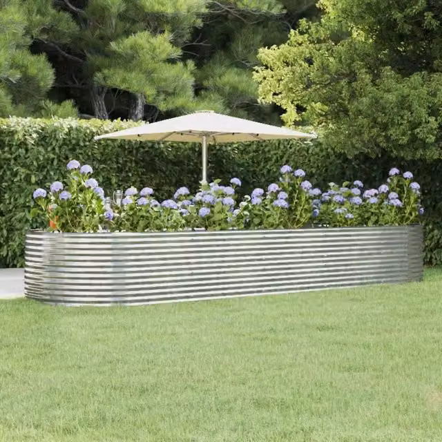 Letto rialzato per orto e giardino vidaxl in acciaio zincato argento L: 447 cm, P: 140 cm, H: 68 cm – 1