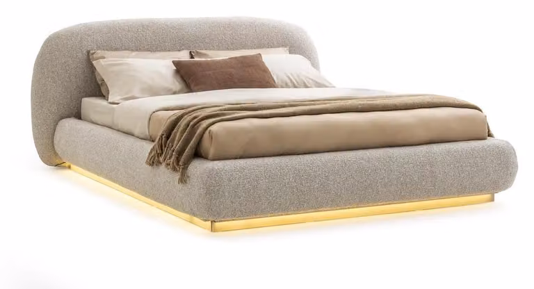 Schlafzimmer Bett 180x200 Beige Modernes Design Möbel Doppelbett Polsterbett