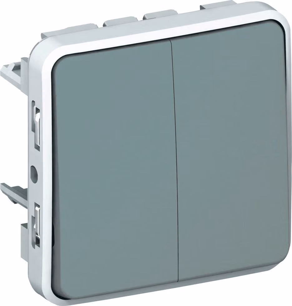 Legrand Plexo55 Interruttore a bilanciere modulare a doppia commutazione antiumidità grigio 069525