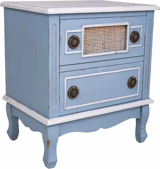 Comodino in legno blu 50x36x56,5