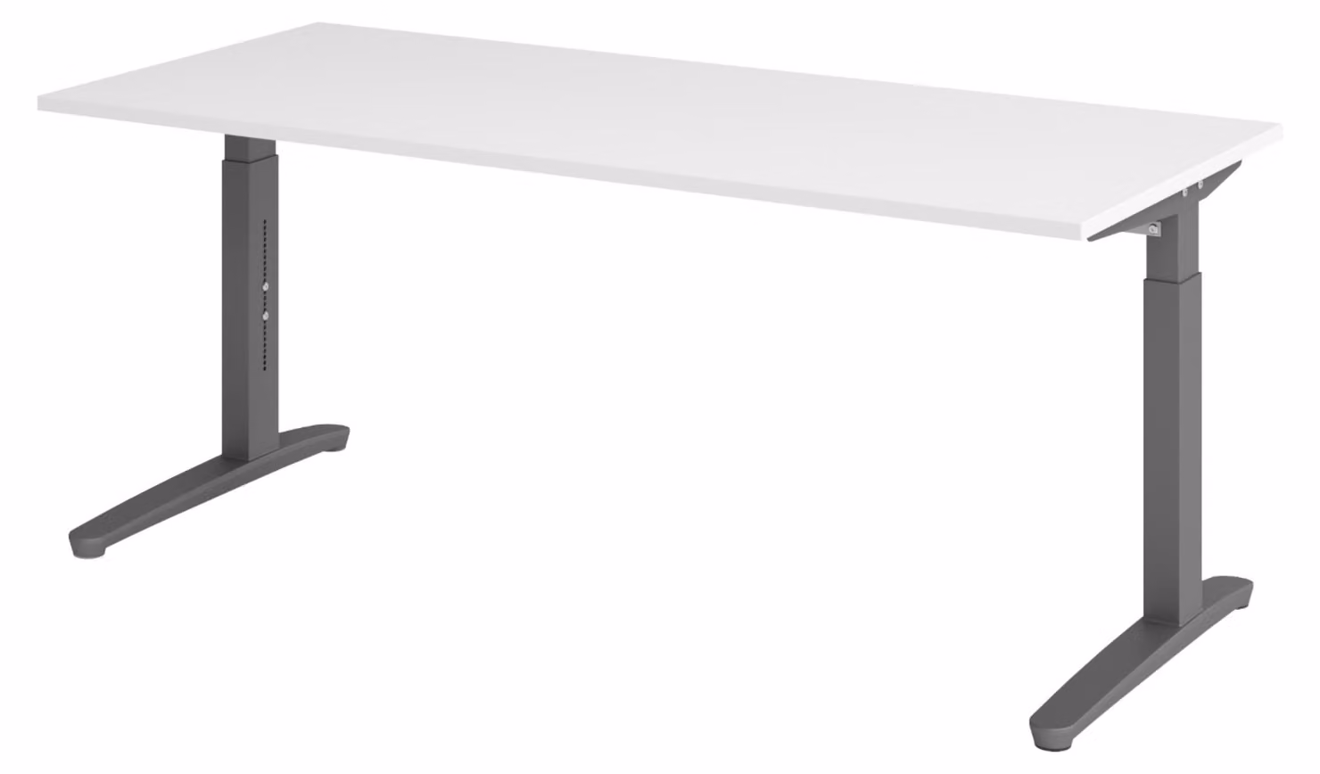 Scrivania bümö Serie XB - Decorazione: bianco, struttura: grafite, dimensioni: 180 x 80 cm