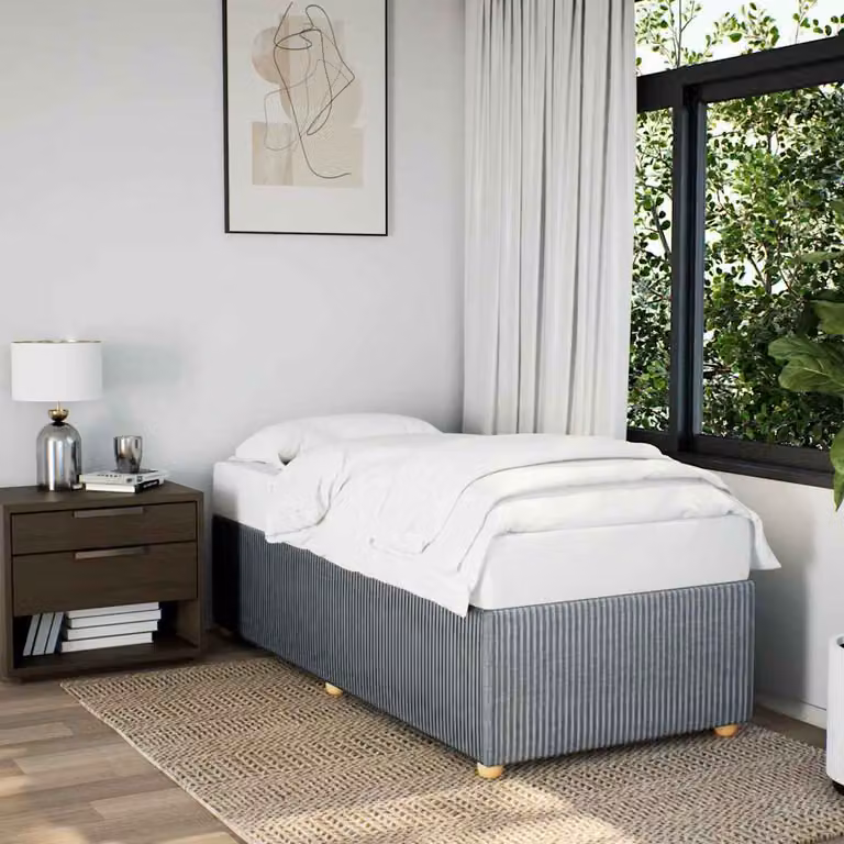 Giroletto senza materasso vidaXL in tessuto grigio con doghe in legno L 200 cm x P 80 cm