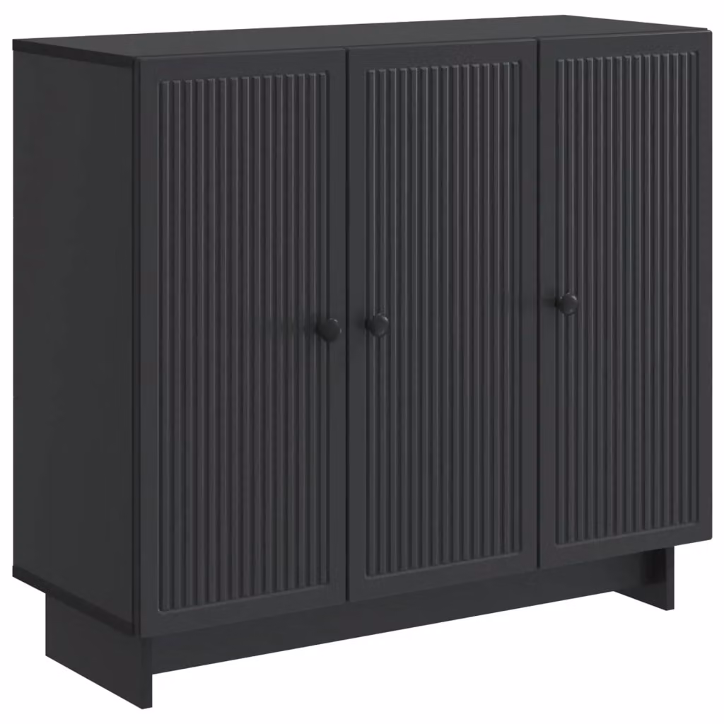 Credenza moderna vidaXL in legno MDF nero L: 89 cm, P: 34,5 cm, H: 80 cm – 2