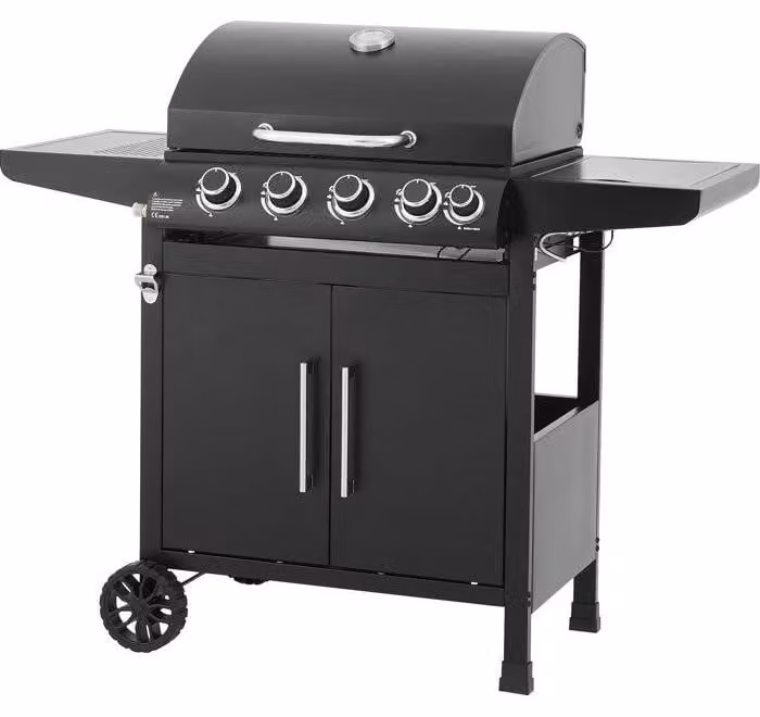 Barbecue a gas - Paarl - 4 bruciatori - Superficie di cottura principale: 60 x 42 cm - Griglia di mantenimento del calore - Acciaio