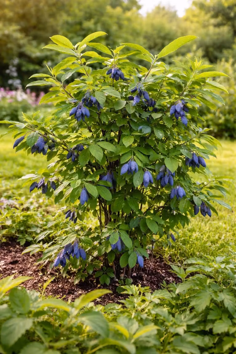 Mirtillo siberiano Zojka circa 60 cm – Bacca di miele Lonicera caerulea – pianta da bacche resistente al freddo, frutti dolci e aromatici, arbusto da bacche robusto