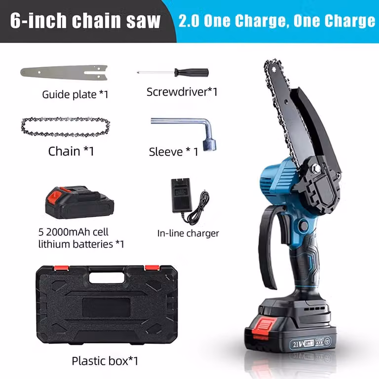Troncatrice a catena elettrica, design leggero, potenza di 3000W, 1 batteria, omologata per l'uso in Europa
