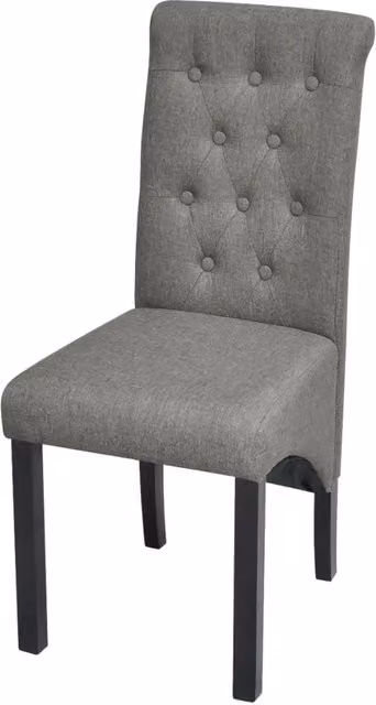 Set di 2 sedie da pranzo vidaXL in tessuto grigio con struttura in legno e metallo