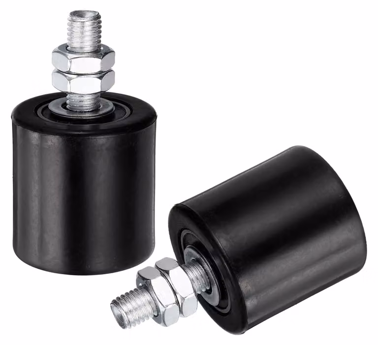 2 pezzi di ruote guida per cancelli scorrevoli, realizzate in nylon, per porte scorrevoli, colore nero