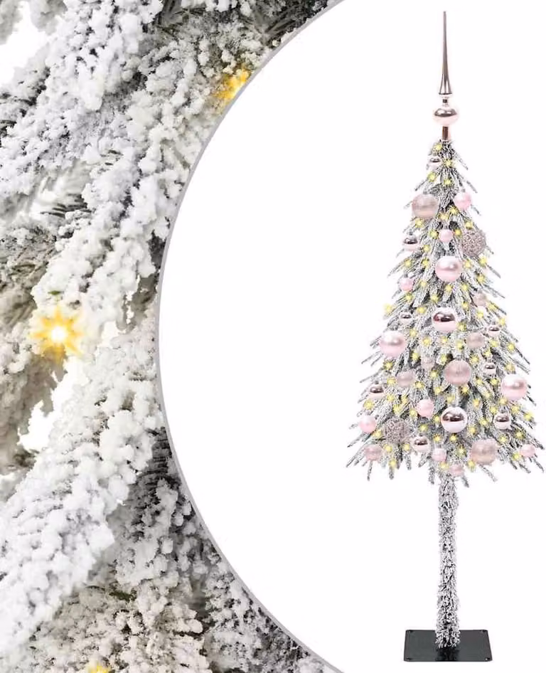 albero di Natale vidaXL con 150 LED bianchi 120 cm PE e acciaio