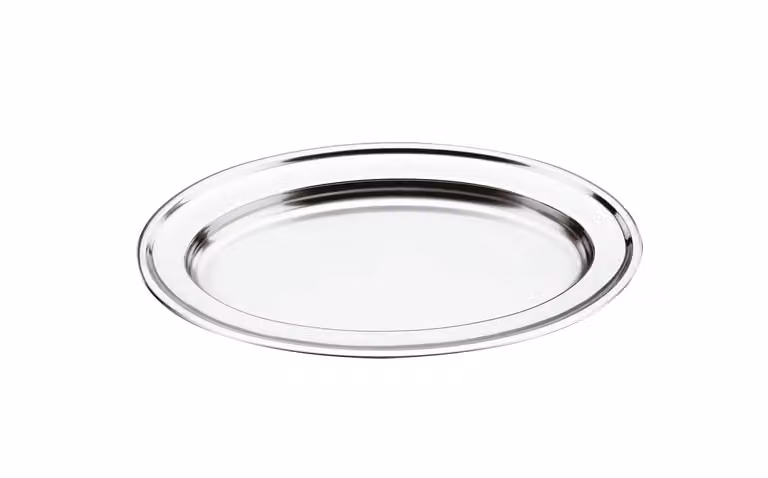 Vassoio Ovale Con Bordo Cm 35 Linea 663 AK Inox