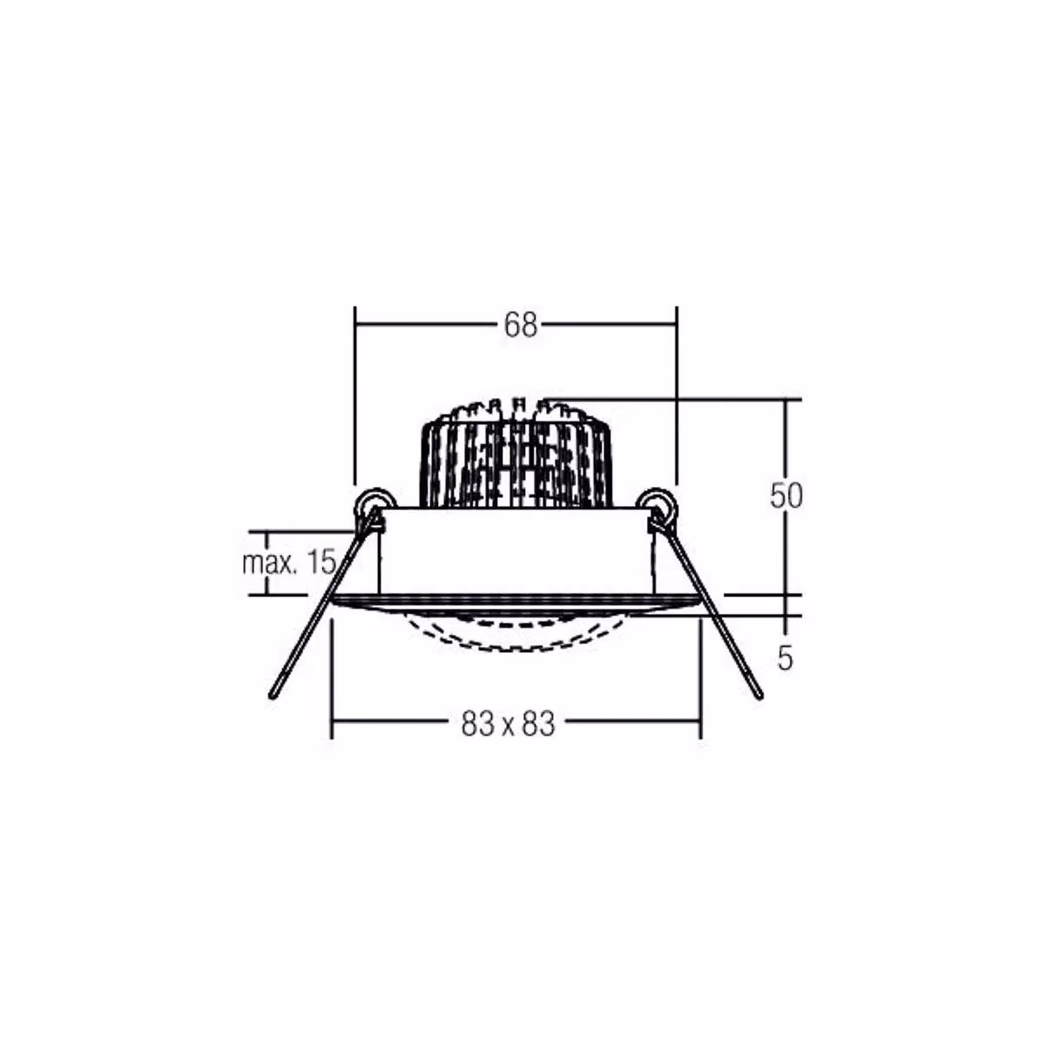BRUMBERG BB14 incasso dim2warm dimming RC cromo BB14, dimmerabile, Cromo / Argento, Corridoio, Alluminio, Downlight