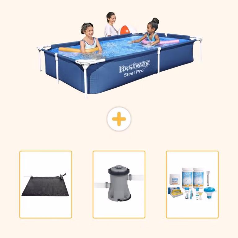 Bestway Steel Pro, piscina rettangolare - 221x150x43 cm - 4 pezzi - Modello S22707
