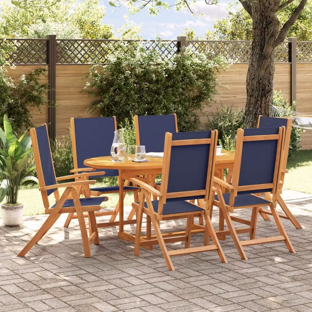 Maison Exclusive - Set da pranzo da giardino a 7 pezzi in legno massello di acacia e Textilene