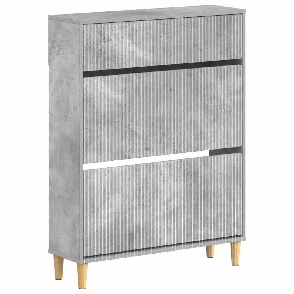 Mobile per scarpe moderno vidaXL in MDF grigio L: 78 cm, P: 24 cm, H: 103 cm – 2