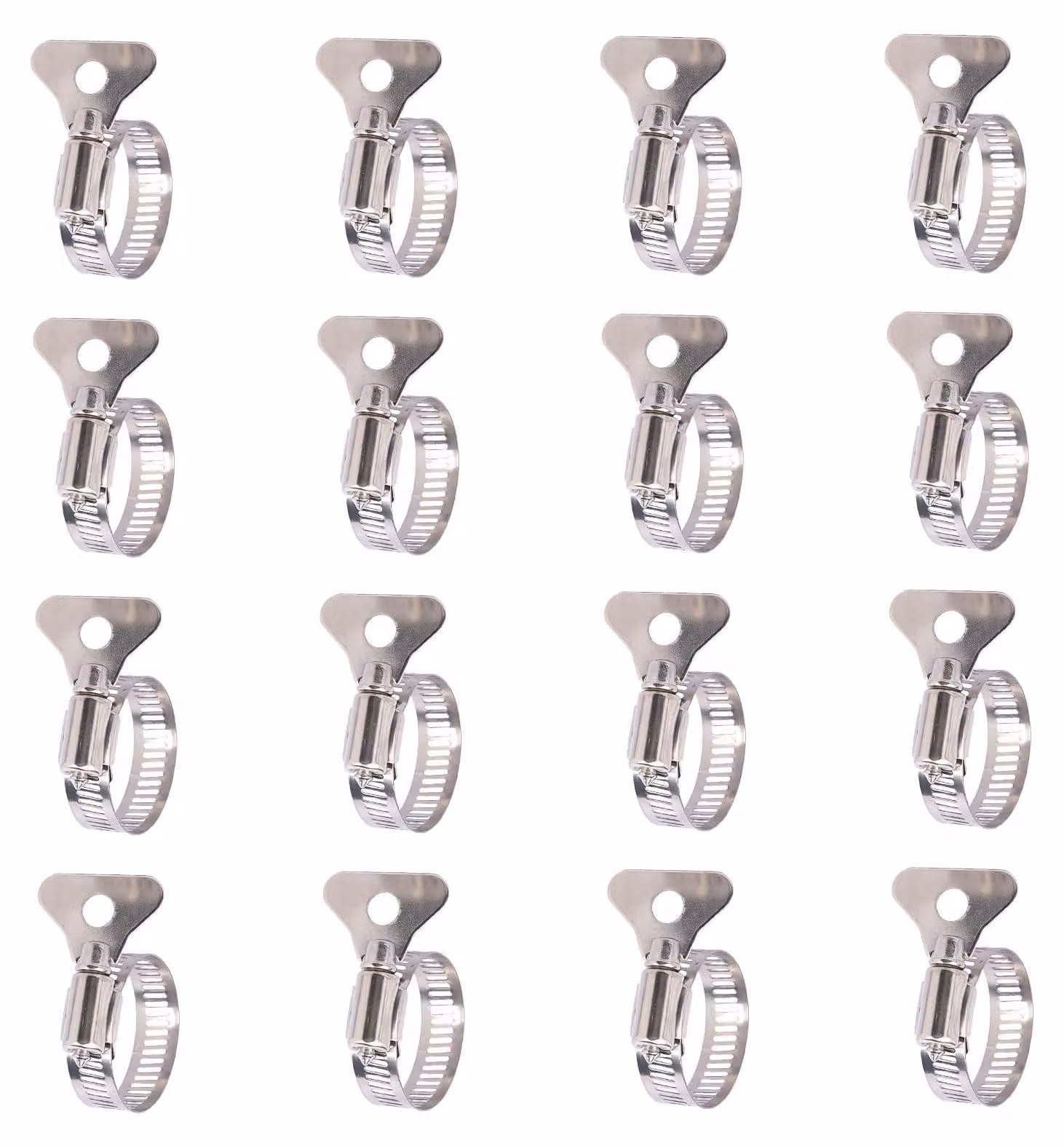 Set di 16 supporti per tubi in acciaio inossidabile, regolabili, per tubi da 21 a 38 mm