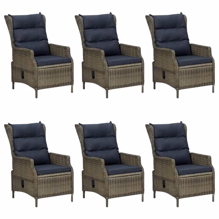 vidaXL set da pranzo da giardino 7 pezzi marrone