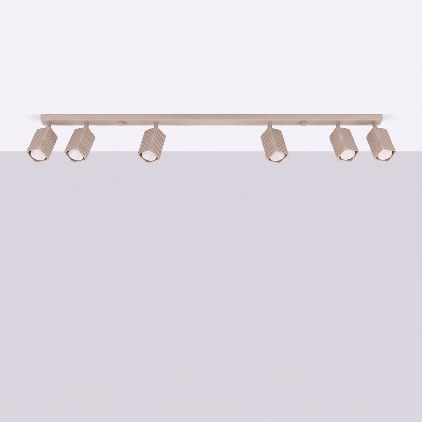 Plafoniera RAYO 6L tortora 6xGU10 10W alluminio 16,5x6x117cm Sollux Lighting
