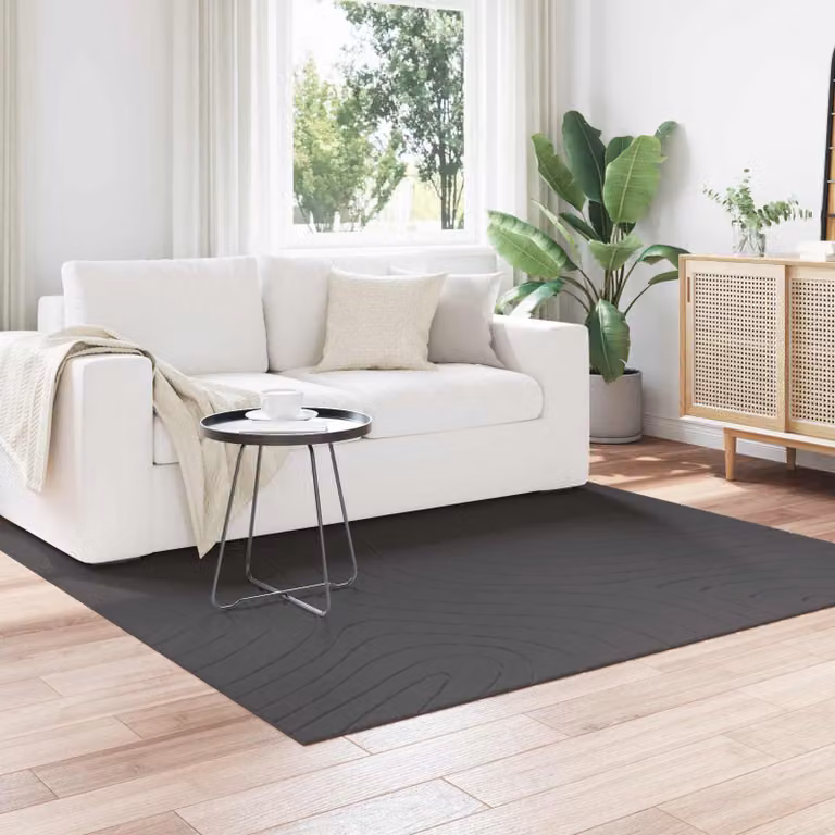 Tappeto vidaXL PALMERAS per interno ed esterno, design moderno astratto, colore Antracite, lavabile e antiscivolo, 200 x 200 cm