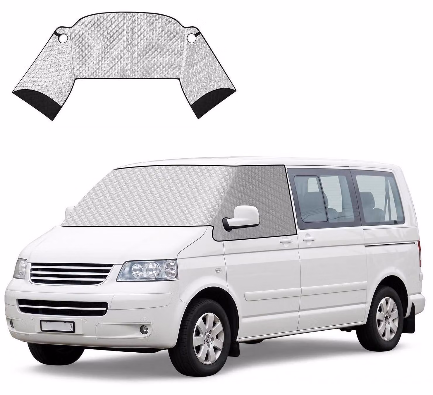 Copertura per parabrezza per VW T5 dal 2022 al 2025, colore argento, a 3 strati, impermeabile e resistente alle intemperie