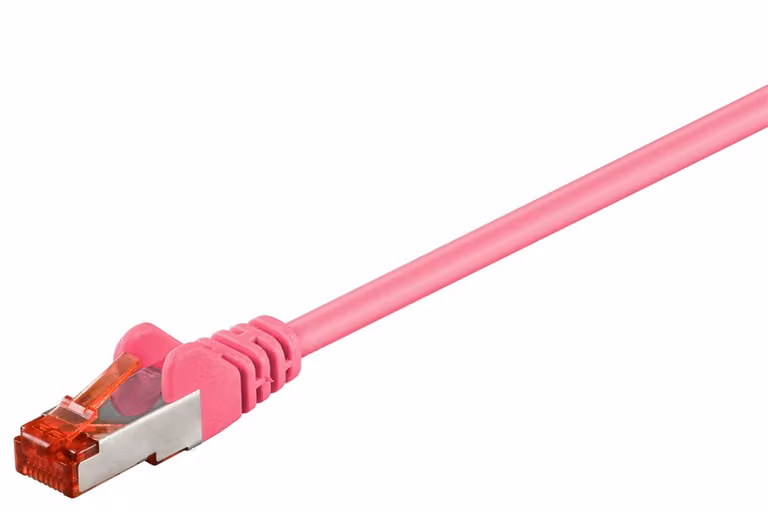 10x Goobay 93438 Cavo patch CAT 6, S/FTP (PiMF), magenta, 20 m - conduttore in rame (CU), guaina senza alogeni (LSZH)